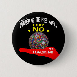 Bóton Redondo 5.08cm Free World, no to racism