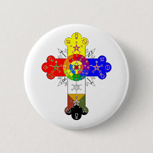 Bóton Redondo 5.08cm Freemasonic Rosy Cross