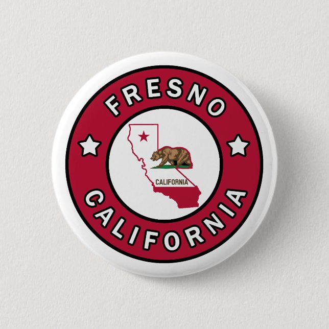 Bóton Redondo 5.08cm Fresno California (Frente)