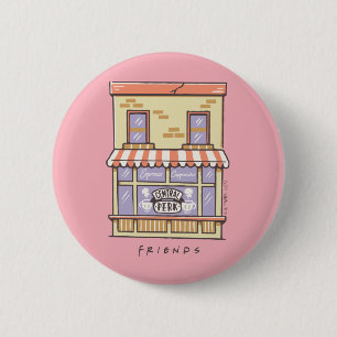 Bóton Redondo 5.08cm FRIENDS™ Central Perk Loja de Café de Desenho An