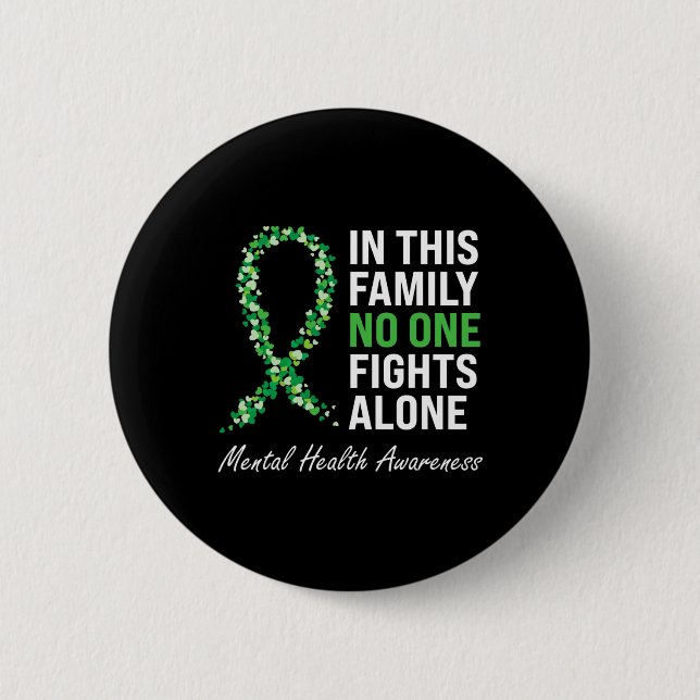 Bóton Redondo 5.08cm Friso Verde de Sensibilização para a Saúde 3 (Frente)