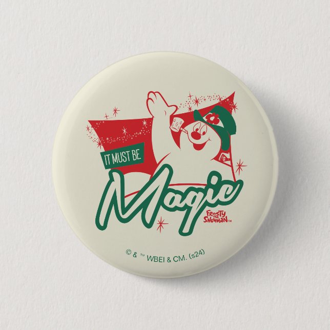 Bóton Redondo 5.08cm Frosty, o Neve - Deve Ser Magia (Frente)