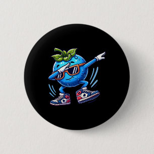 Bóton Redondo 5.08cm Fruta Blueberry Dabbing Dancing