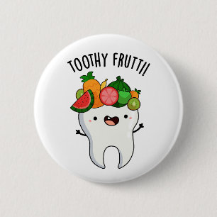 Bóton Redondo 5.08cm Fruta Dentada Engraçada Arma Dental