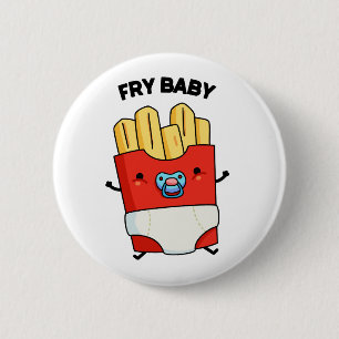 Bóton Redondo 5.08cm Fry Baby Engraçado Fries Franceses