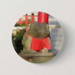 Bóton Redondo 5.08cm Fuku Kaeru 福 か る Sapo Fortune え com Red Yodarekake