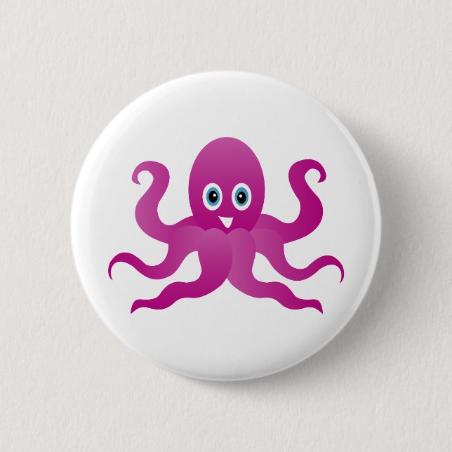 Bóton Redondo 5.08cm Fun purple octopi (Frente)