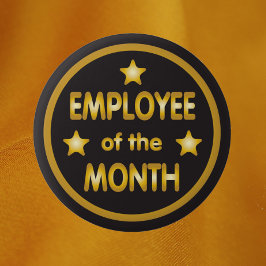 Bóton Redondo 5.08cm Funcionário das Estrelas Douradas do Mês