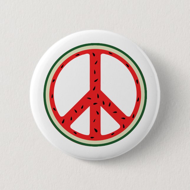 Bóton Redondo 5.08cm Fundraiser Watermelon Peace Sign para Palestina (Frente)