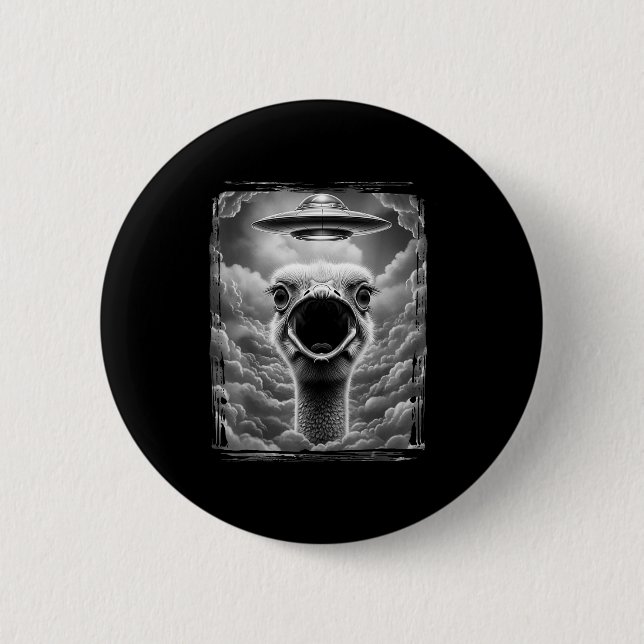 Bóton Redondo 5.08cm Funny Alien Turkey Ufo Selfie Thanksgiving Men Wom (Frente)