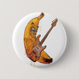 Bóton Redondo 5.08cm Funny Banana Guitar Pin | Cartoon Music Button