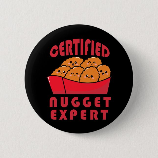 Bóton Redondo 5.08cm Funny Chicken Nugget Expert Nug Life (Frente)
