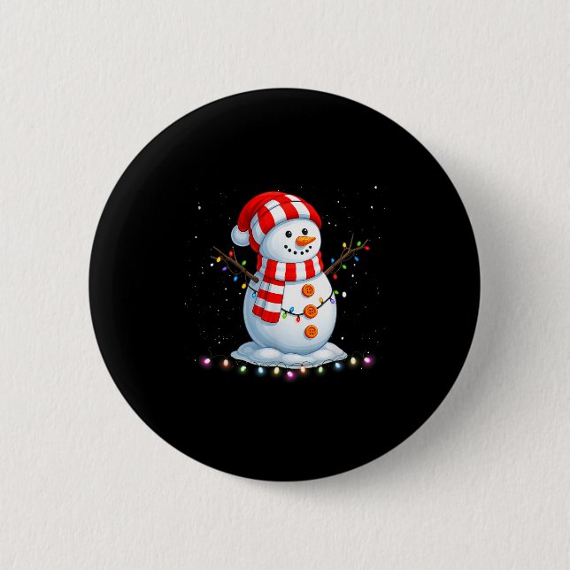 Bóton Redondo 5.08cm Funny Christmas Snowman Tee Cute Santa Men Women K (Frente)