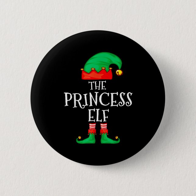 Bóton Redondo 5.08cm Funny Elf Family Christmas Princess Elf Sweater Me (Frente)