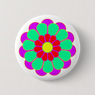 Bóton Redondo 5.08cm Funny Flower Power Bloom I