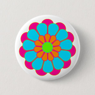 Bóton Redondo 5.08cm Funny Flower Power Bloom III