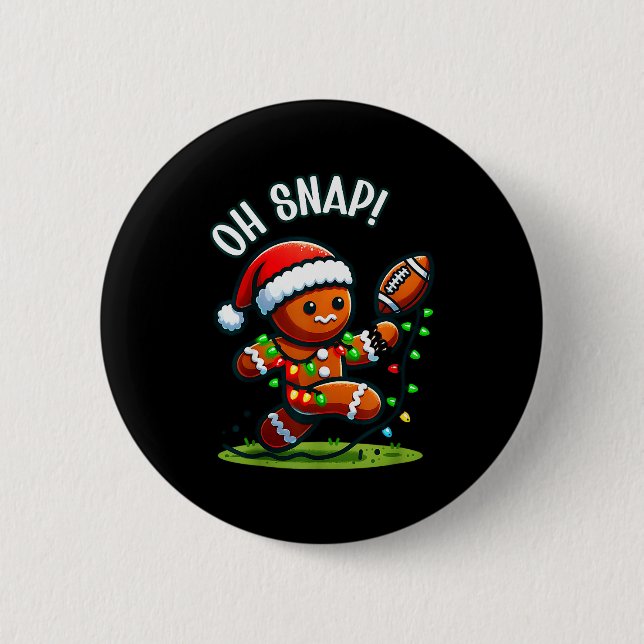 Bóton Redondo 5.08cm Funny Gingerbread Man Pajamas &amp; Pjs Xmas Holid (Frente)