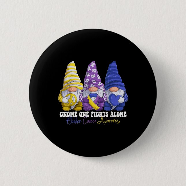 Bóton Redondo 5.08cm Funny Gnomies Bladder Cancer Awareness Month Purpl (Frente)