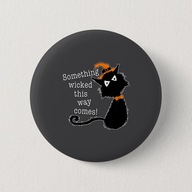 Bóton Redondo 5.08cm Funny Halloween Cat - Shakespeare Macbeth Quote  (Frente)