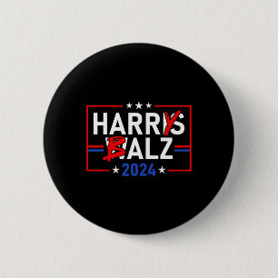 Bóton Redondo 5.08cm Funny Harris W 24 Harry B 2024 Meme Democratics Vo