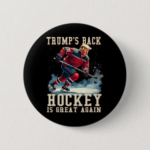 Bóton Redondo 5.08cm Funny Hockey Trump Jogador Cool Vintage Hóquei no