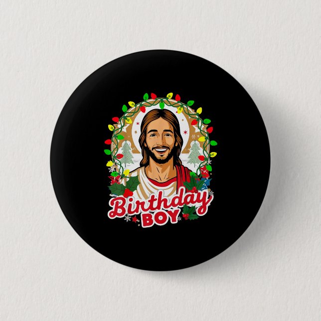 Bóton Redondo 5.08cm Funny Jesus Birthday Boy Christmas Xmas Holiday Ug (Frente)