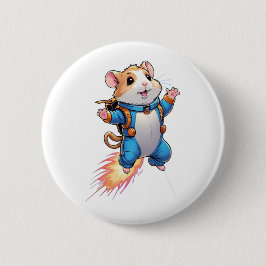 Bóton Redondo 5.08cm Funny Jetpack Hamster Pin | Cartoon Animal Badge