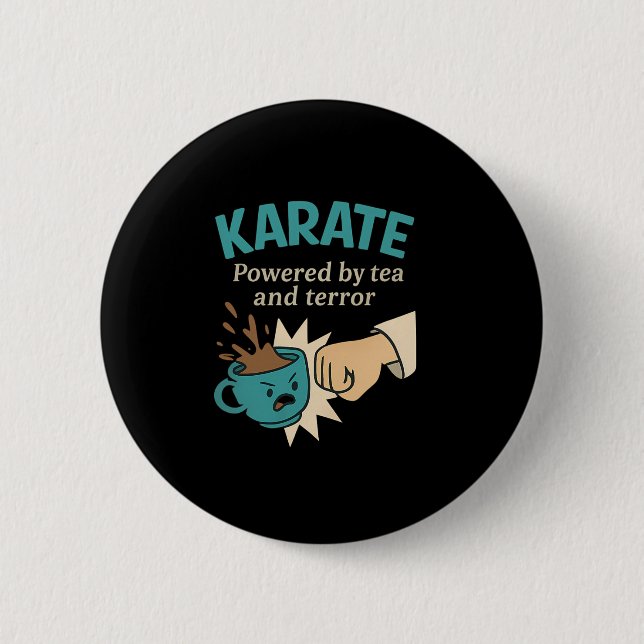 Bóton Redondo 5.08cm Funny Karate Martial Humor Acionado (Frente)