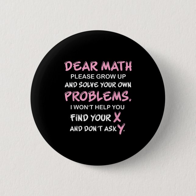 Bóton Redondo 5.08cm Funny Math Quote  (Frente)