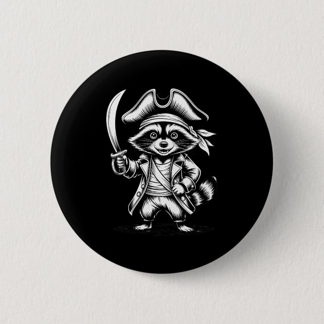 Bóton Redondo 5.08cm Funny Rate Raccoon  (Frente)