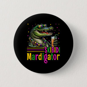 Bóton Redondo 5.08cm Funny Skibidi Mardigator Alligator Mardi Gras Appa