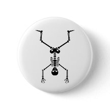 Funny skull doing handstand