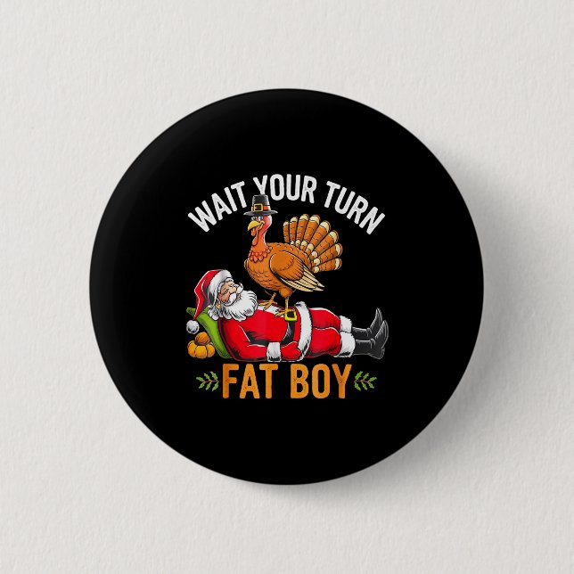 Bóton Redondo 5.08cm Funny Thanksgiving Christmas Turkey Vs Santa For M (Frente)
