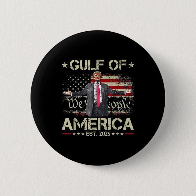 Bóton Redondo 5.08cm Funny Trump Golfo Of Us America Est 2025 Eua Améri (Frente)
