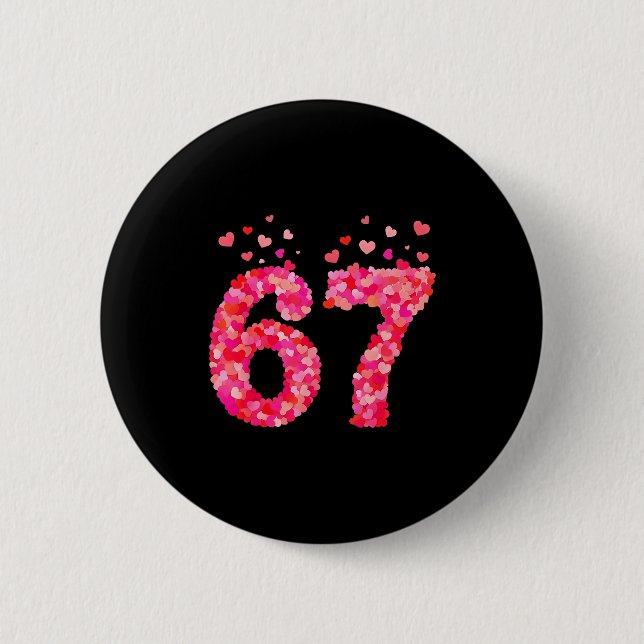 Bóton Redondo 5.08cm Funny Valentine 6 7 Meme Boy Six Seven Hearts Gen  (Frente)