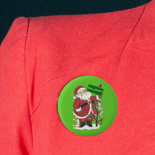 Bóton Redondo 5.08cm Fúria de Papais noeis, Feliz Natal