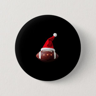Bóton Redondo 5.08cm Futebol Americano de Natal - Bola Santa Hat (3)
