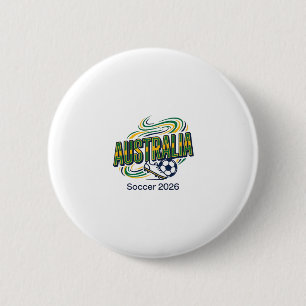 Bóton Redondo 5.08cm Futebol Austrália 2026 Futebol Bold País Tipografi