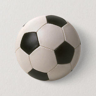 Bóton Redondo 5.08cm futebol branco preto de 3D Soccerball