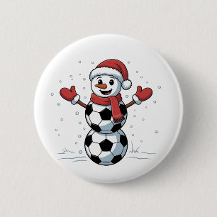 Bóton Redondo 5.08cm Futebol de Boneco de Neve Natal Papai Noel Beisebo
