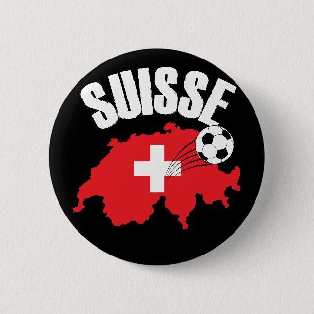 Bóton Redondo 5.08cm Futebol de Mapa de Suiças Suisse (Frente)