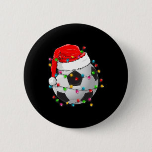 Bóton Redondo 5.08cm Futebol de Natal Ball Santa Hat Engraçado Esporte