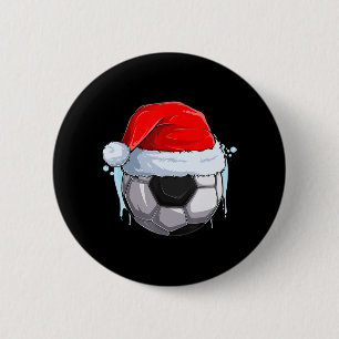 Bóton Redondo 5.08cm Futebol de Natal - Bola de Futebol do Natal em Pap