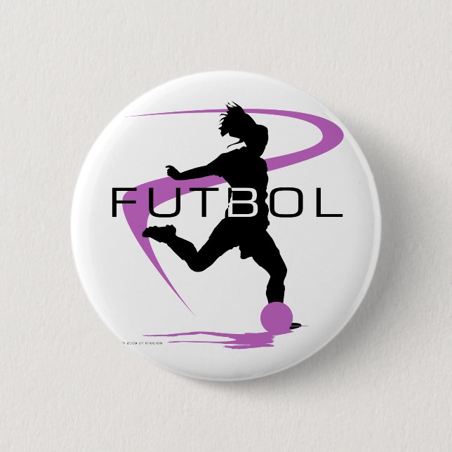 Bóton Redondo 5.08cm Futebol do futebol - meninas - rosa (Frente)