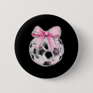 Bóton Redondo 5.08cm Futebol Ll Rosa Coquete Laço Fita Delicada Meninas