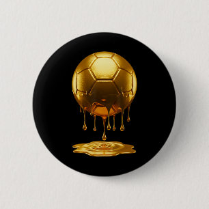 Bóton Redondo 5.08cm Futebol Pingando Gotejamento Dourado Esporte Jogad