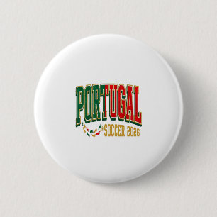 Bóton Redondo 5.08cm Futebol Portugal 2026 Futebol Negrito País Tipogra