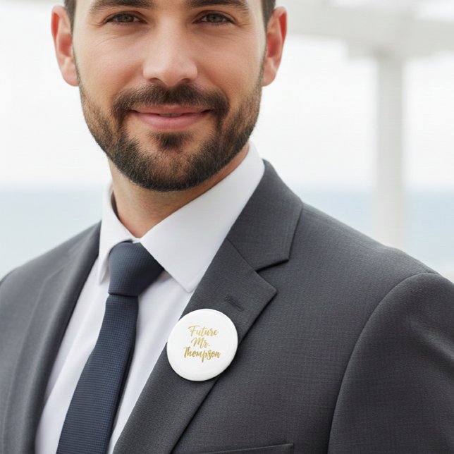 Bóton Redondo 5.08cm Future Mr Gold Foil Button Pin (Criador carregado)