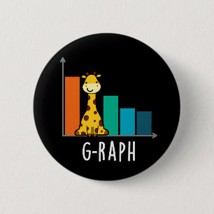 Bóton Redondo 5.08cm G-raph Funny Giraffe Graph Pun Dark BG
