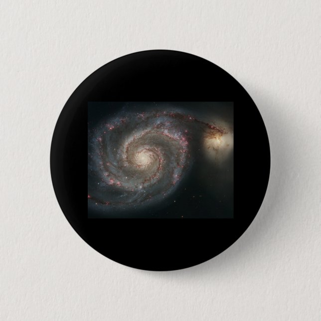 Bóton Redondo 5.08cm Galáxia do redemoinho (M51) (Frente)
